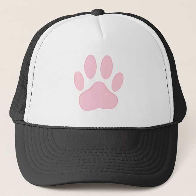 Pink Pawprint Trucker Hat (Front)