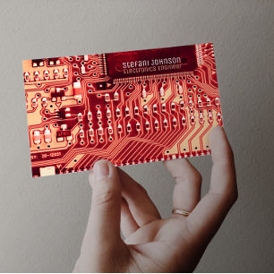 Pink PCB Printed Circuit, Technology Engineering Business Card