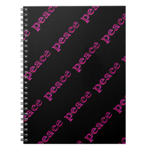 pink peace black notebook