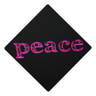 Pink peace blackThunder_Cove Graduation Cap Topper