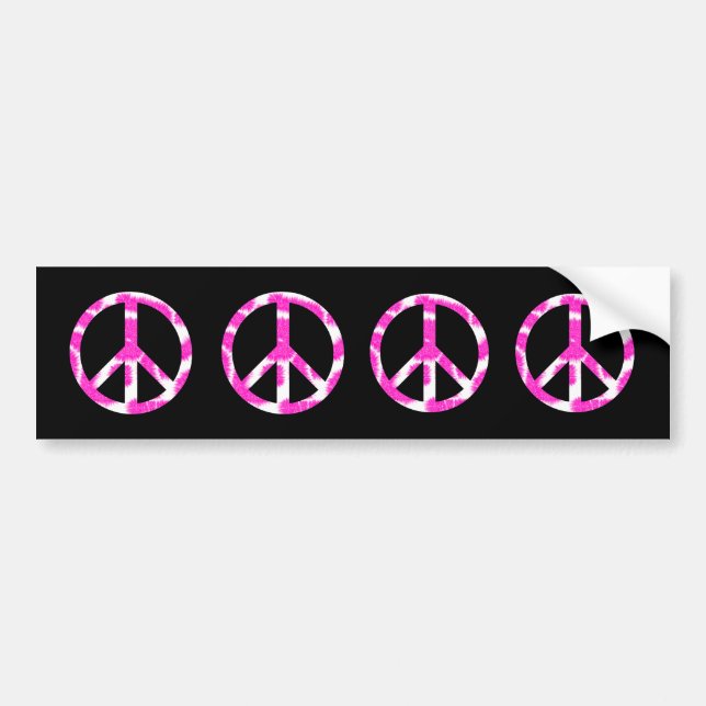 Pink Peace Bumper Sticker (Front)