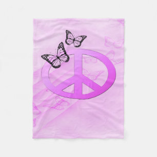 Pink Peace Fleece Blanket