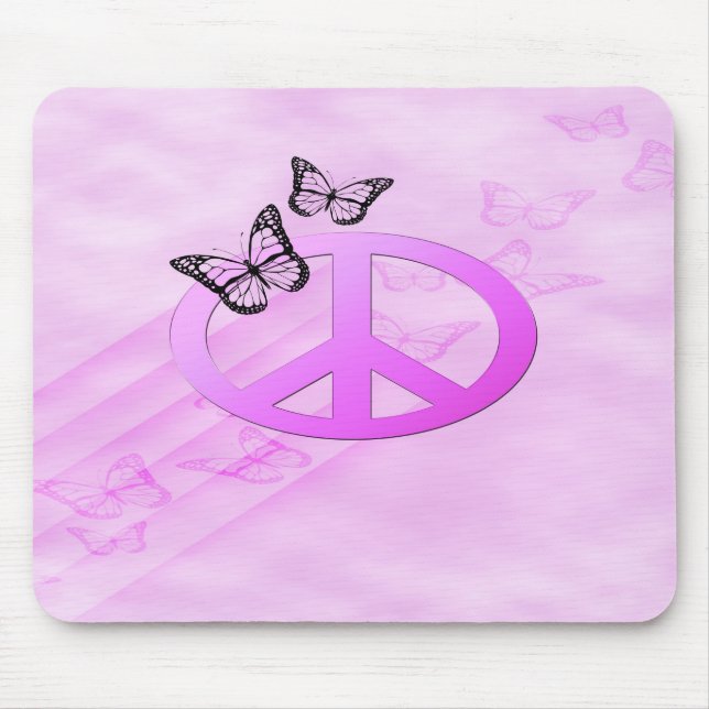 Pink Peace Mouse Pad (Front)