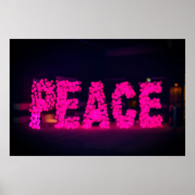 PINK "PEACE" NEON LIGHT SIGN (Front)