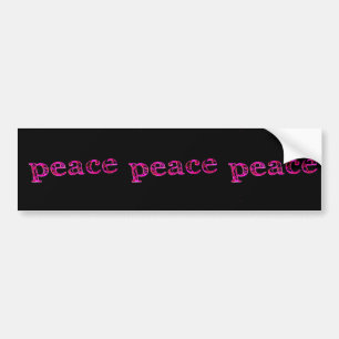 pink peace on black bumper sticker