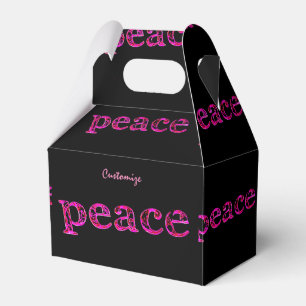 pink peace on black favor box