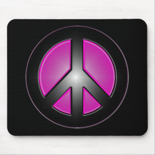 pink peace sign mouse pad