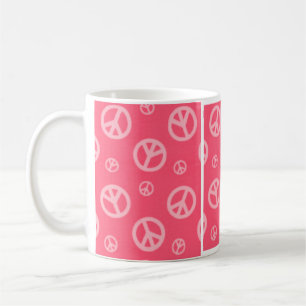 PINK PEACE SIGN PANELS - COFFEE MUG