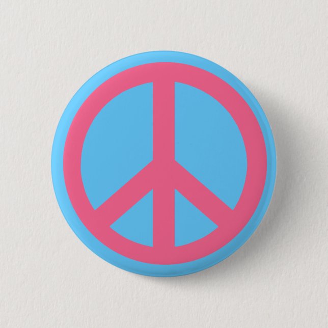 Pink Peace Sign Products 2 Inch Round Button (Front)