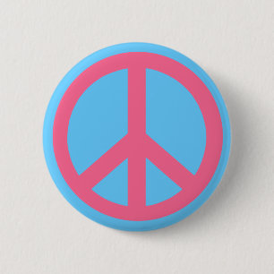 Pink Peace Sign Products 2 Inch Round Button