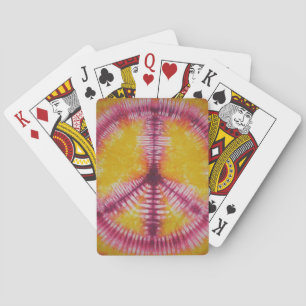 Pink Peace Sign Tie Dye Bicycle Playing Cards