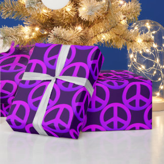Pink Peace Sign Wrapping Paper