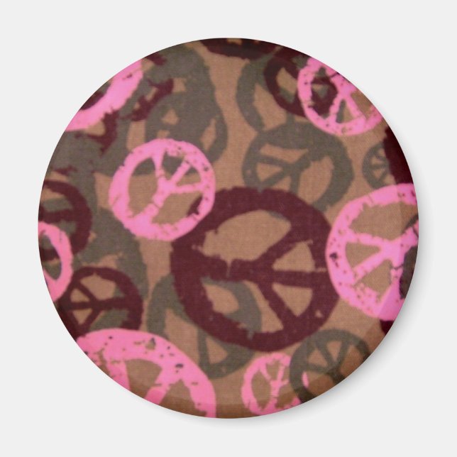 Pink Peace Signs magnet (Front)
