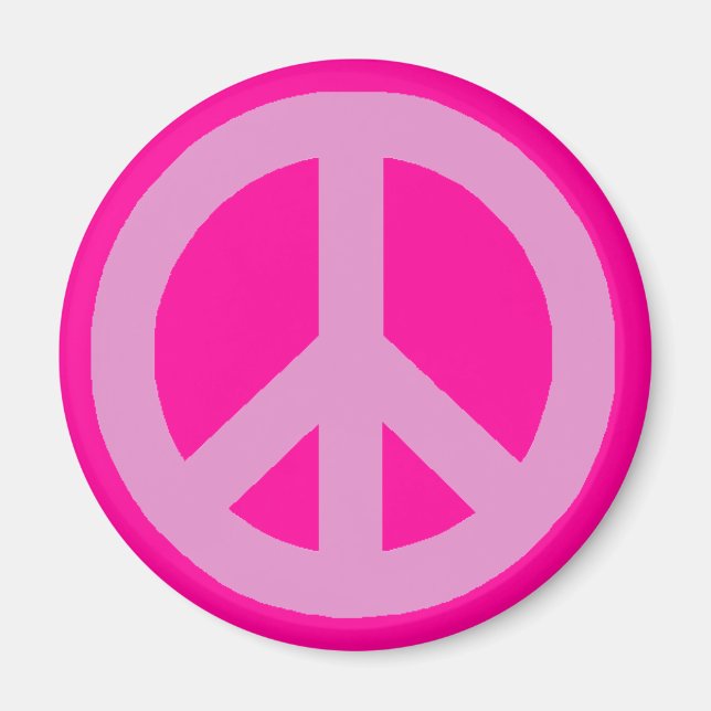 Pink Peace Signs Magnet (Front)