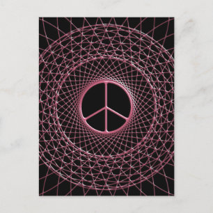 PINK PEACE SPIRAL POSTCARD