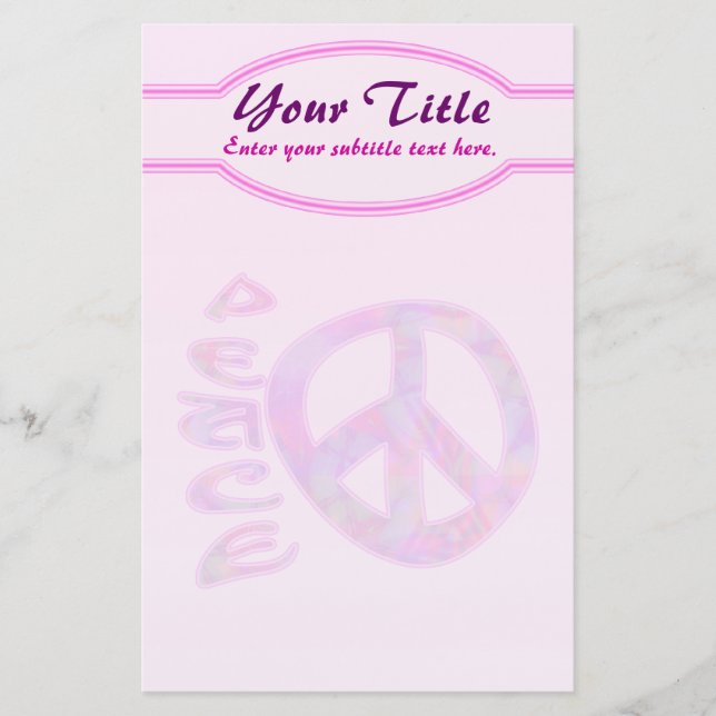 Pink Peace Stationery (Front)