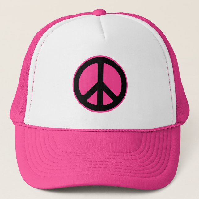 Pink Peace Symbol Hat (Front)