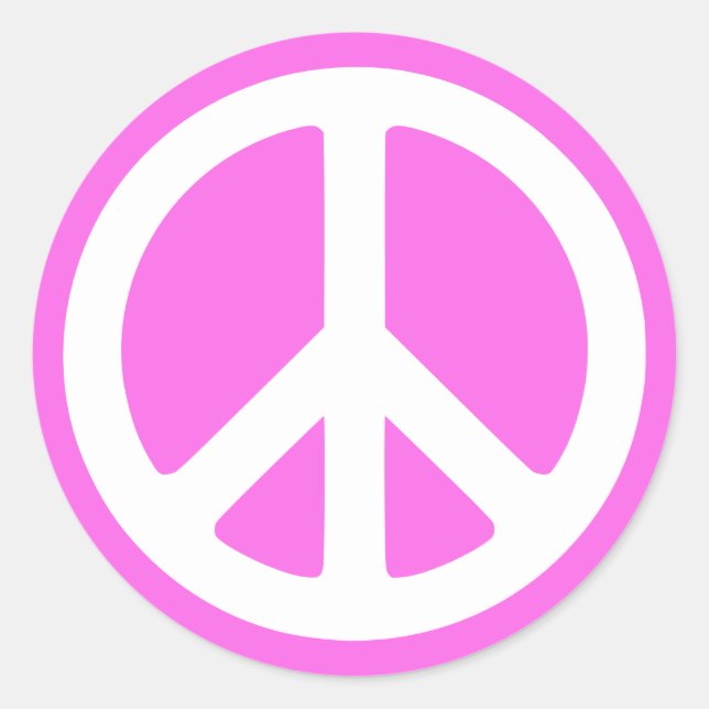 Pink Peace Symbol Stickers (Front)