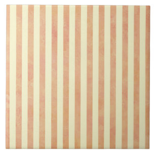 Pink, Peach, and Cream Stripes Pattern Tile