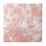 Pink, Peach, and White Floral Pattern Tile<br><div class="desc">A soft and feminine floral pattern in pink,  peach,  and white.</div>