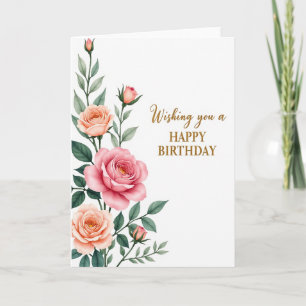 Pink Peach Birthday Card