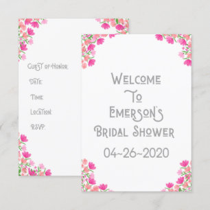 Pink & Peach Bridal Invitation #1