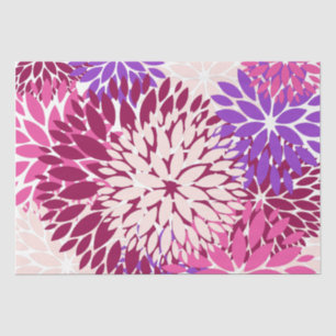 Pink Peach Burgundy Purple Dahlia Tissue Paper