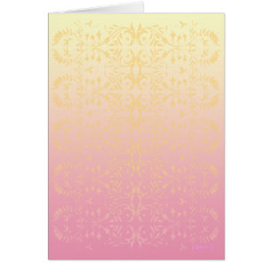 Pink Peach Damask Blank Art Card