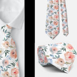 Pink Peach Dusty Light Blue Roses Floral Neck Tie<br><div class="desc">Pink Peach Dusty Light Blue Flowers Beautiful Flowers Floral Roses Neck Tie. Great for formal occasions and weddings!</div>