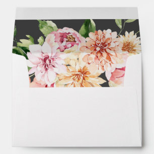 Pink & Peach Floral & Greenery - Grey Envelope