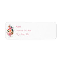 Pink Peach Floral Watercolor Baby Girl Shower  