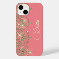 Pink peach gold lace elegant sparkle look