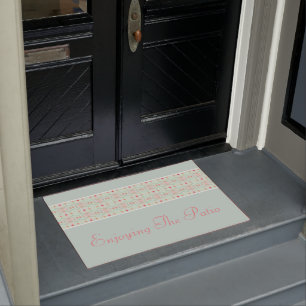 Pink Peach Green And Blue Doormat