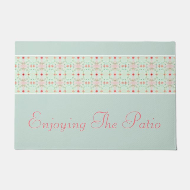 Pink Peach Green And Blue Doormat (Front)