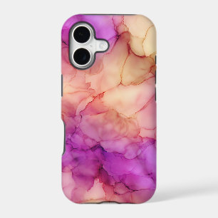 Pink Peach Purple Alcohol Ink Marble