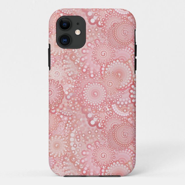 Pink, peach swirl pattern Case-Mate iPhone case (Back)