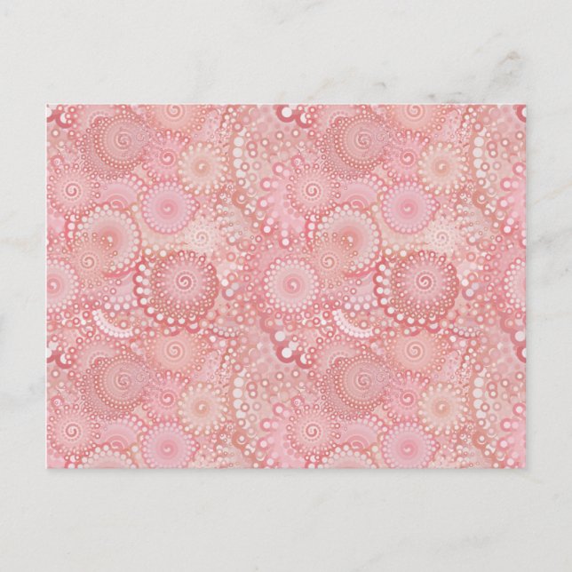 Pink, peach swirl pattern postcard (Front)