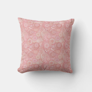 Pink, peach swirl pattern throw pillow