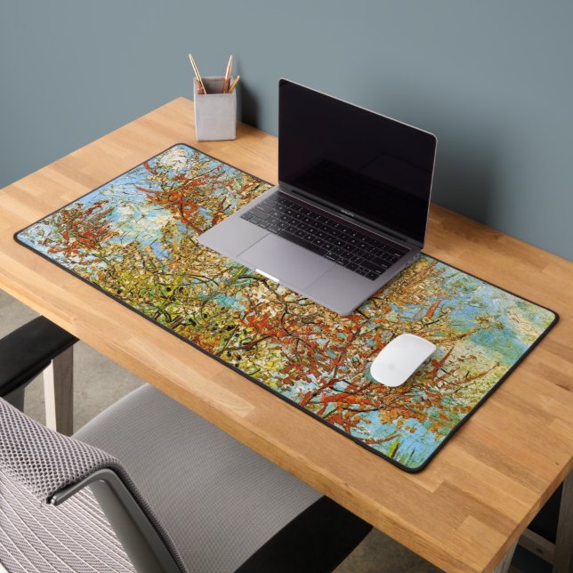 Pink Peach Tree in Blossom by Vincent van Gogh Desk Mat (Office 2)