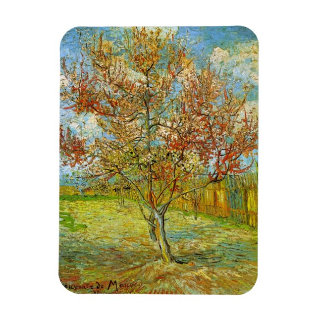 Pink Peach Tree in Blossom by Vincent van Gogh Magnet (Vertical)
