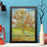 Pink Peach Tree in Blossom by Vincent van Gogh Poster<br><div class="desc">Pink Peach Tree in Blossom (Reminiscence of Mauve) by Vincent van Gogh is a vintage fine art post impressionism landscape nature painting. A farm scene with a peach tree in an orchard with blooming flowers in spring. Also titled “Souvenir de Mauve” (Reminiscence of Mauve) was dedicated to the painter Anton...</div>