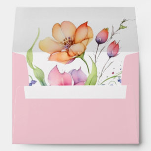 Pink Peach Yellow Blooms Envelope