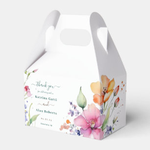 Pink Peach Yellow Blooms Favor Box