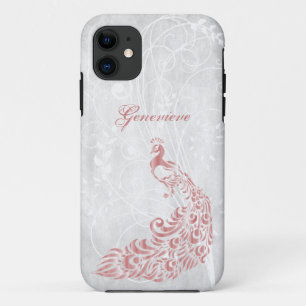 Pink Peacock Personalized iPhone 11 Case