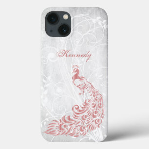 Pink Peacock Personalized iPhone 13 Case