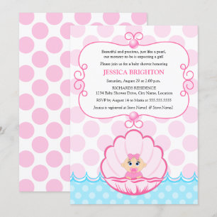 Pink Pearl Baby Girl Shower Invitation