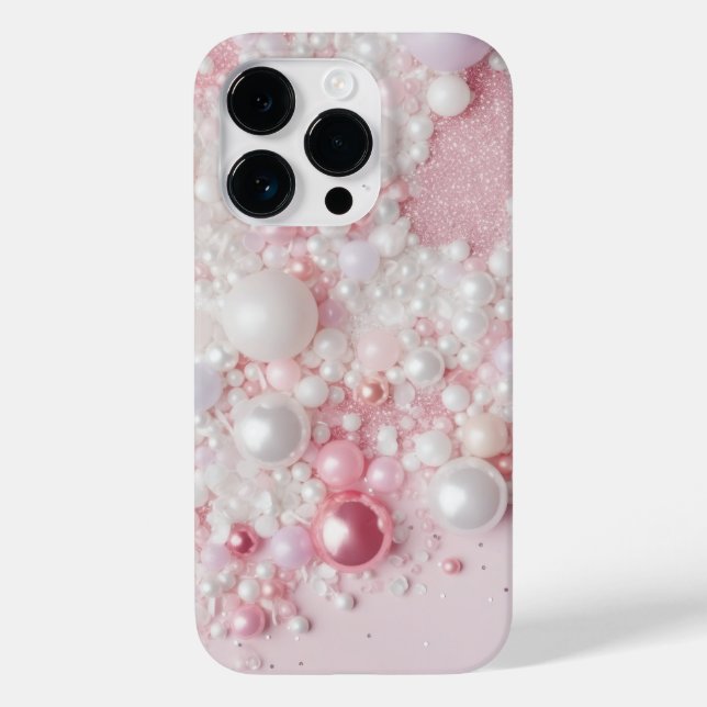Pink Pearl Glitter Glam Bling Case-Mate iPhone Case (Back)
