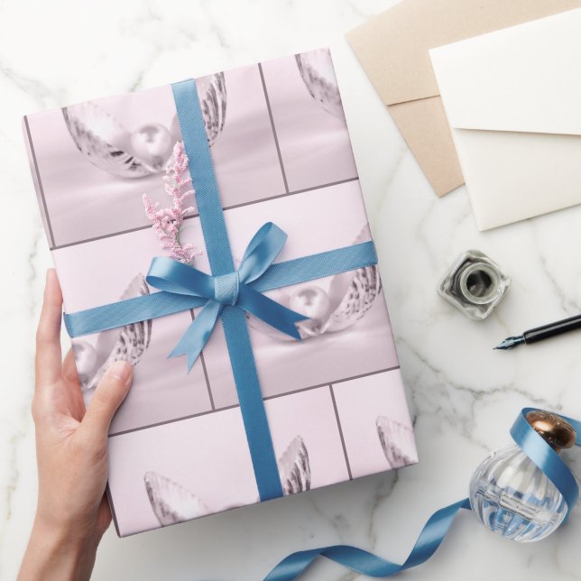 Pink Pearl In Seashell Wrapping Paper (Gifting)