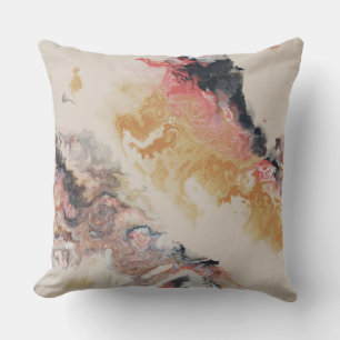 Pink Pearl Marbled Abstract Outdoor Pillow