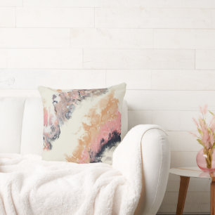 Pink Pearl Marbled Abstract Throw Pillow